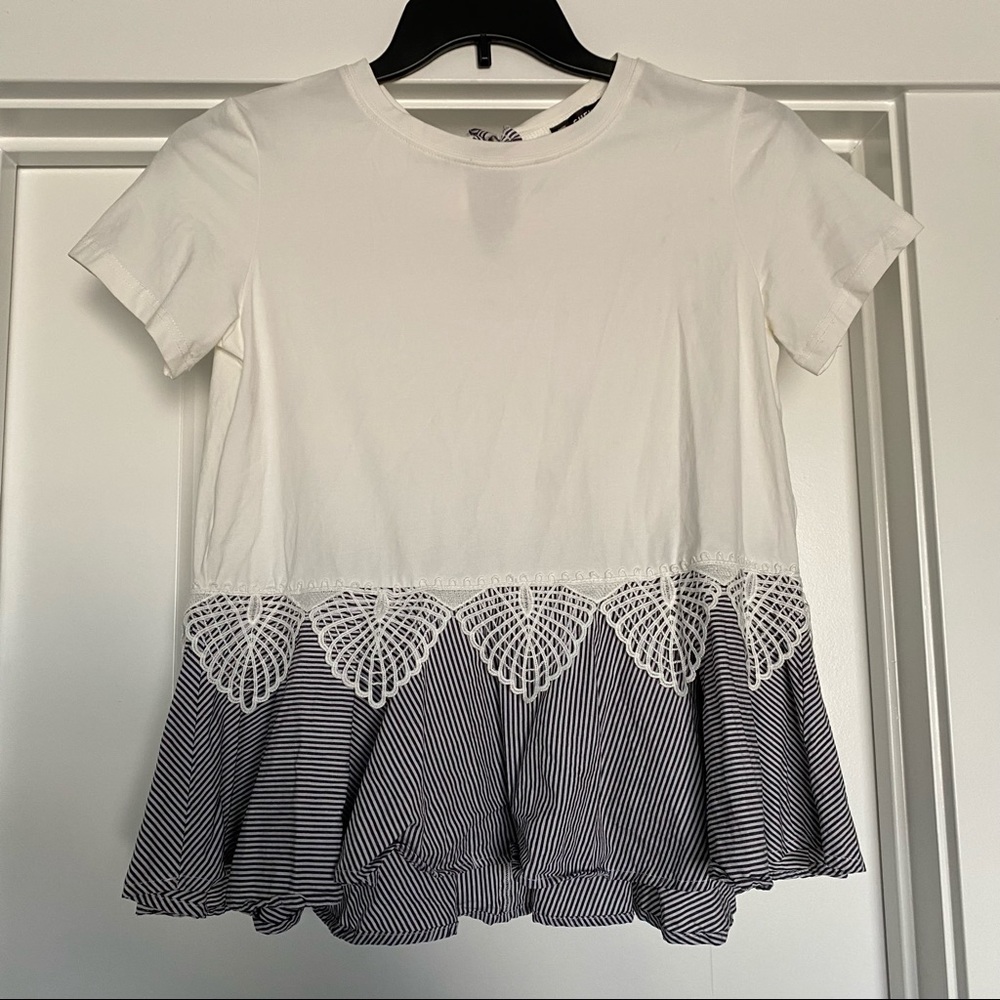 SHEIN Striped Peplum Blouse